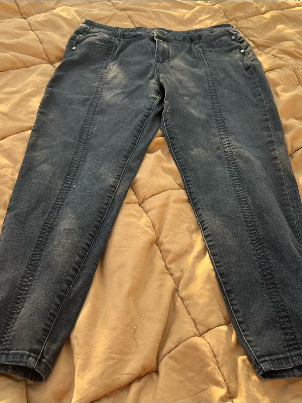 Liverpool Black The Ankle Skinny Jeans with Front & Back Seam Detail Size 16